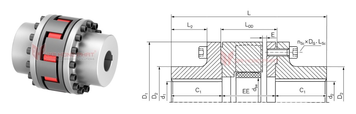 Technical of Elastomer Jaw Couplings TNS SDD-5