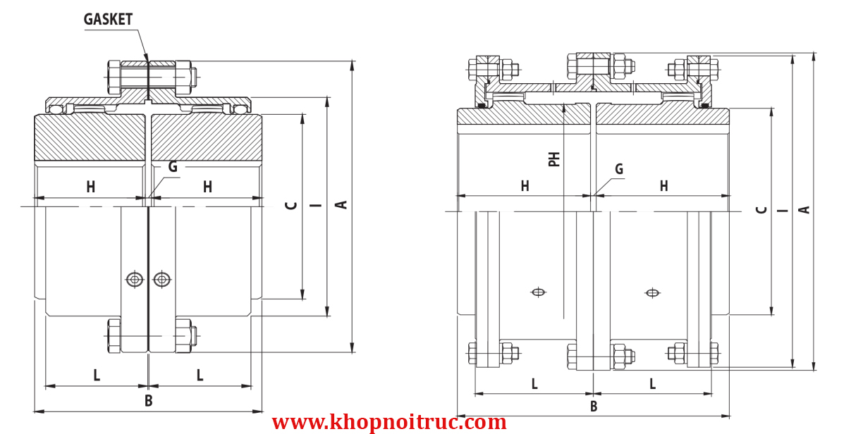 Khớp nối răng vỏ thép PT Coupling PG20/PGL20
