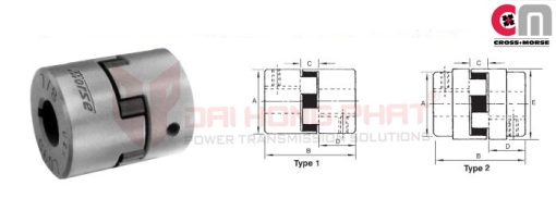 Technical drawing of L Series Elastomer Jaw Couplings