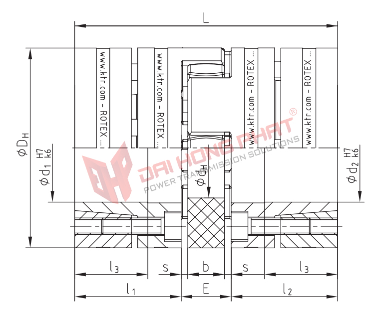 Khớp nối trục Rotex KTR Clamping Ring Hubs 6.0