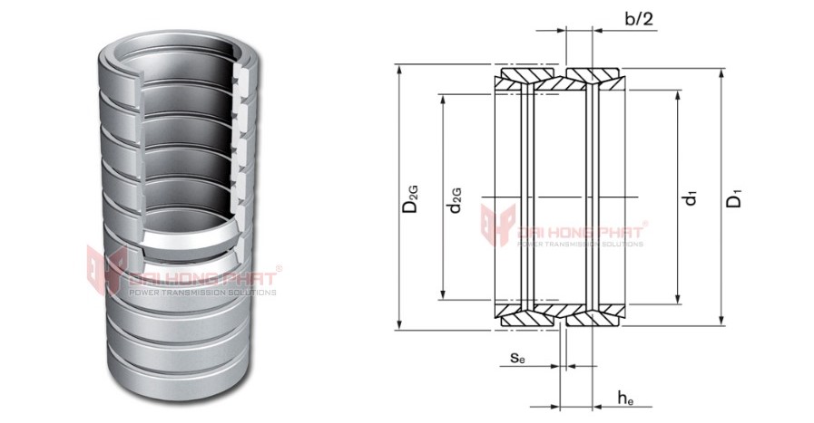 Technical drawing of the Ringfeder Friction Springs