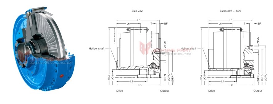 Technical drawing of the Fludex Fluid Couplings FA Series