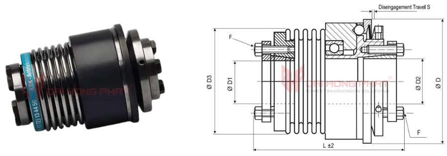 Technical drawing of the Safety Couplings KBK BII
