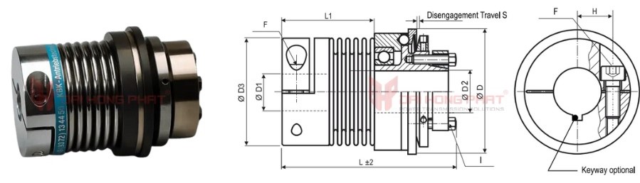 Technical drawing of the Safety Couplings KBK BKA