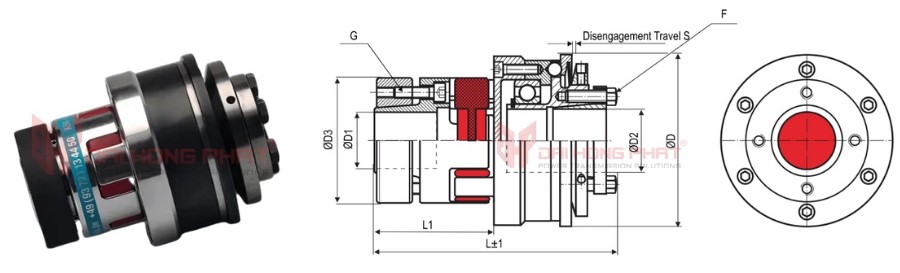 Technical drawing of the Safety Couplings KBK EAI