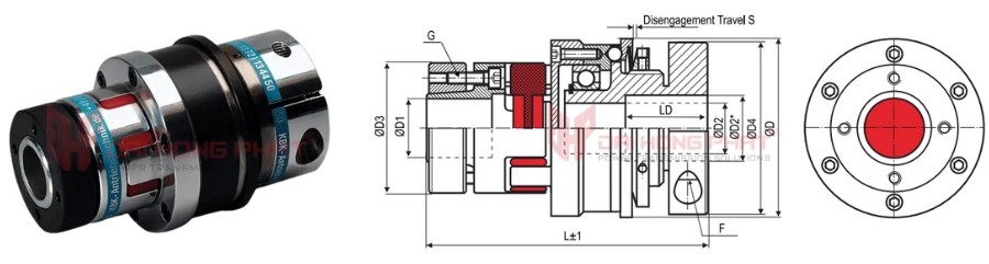 Technical drawing of the Safety Couplings KBK EAK