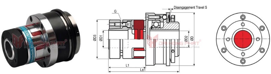 Technical drawing of the Safety Couplings KBK EAP