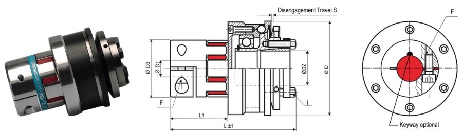 Technical drawing of the Safety Couplings KBK EKI