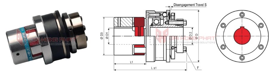 Technical drawing of the Safety Couplings KBK EPA