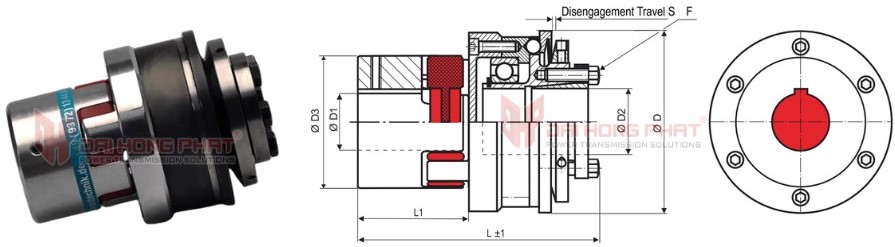 Technical drawing of the Safety Couplings KBK EPI