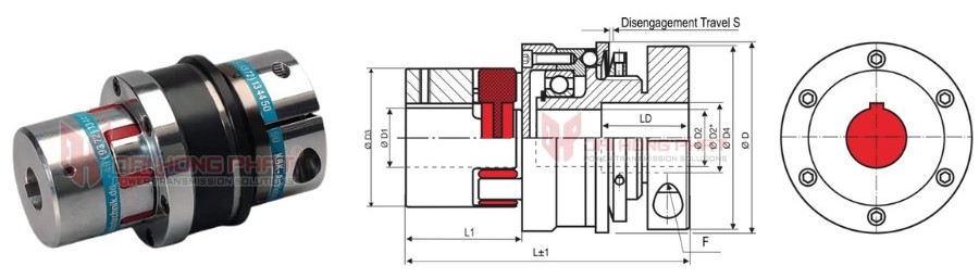 Technical drawing of the Safety Couplings KBK EPK