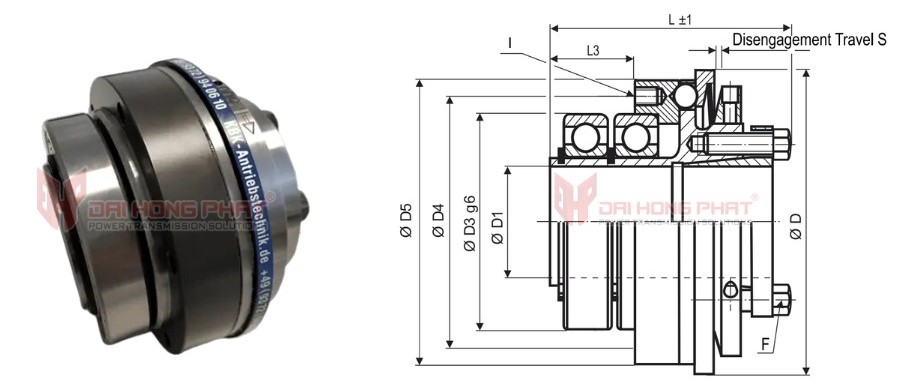 Technical drawing of the Safety Couplings KBK LLI