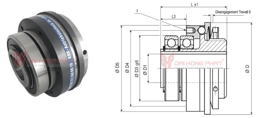 Technical drawing of the Safety Couplings KBK LLP