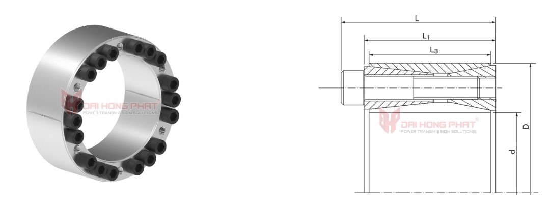 Technical drawing of Locking Assemblies RfN 7014