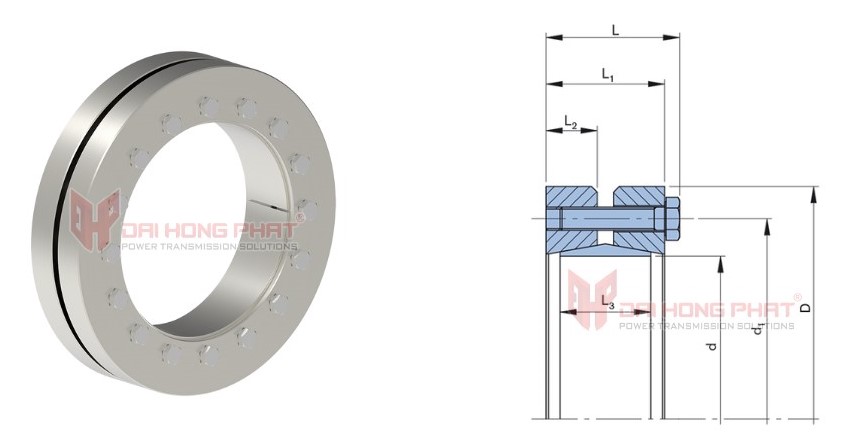 Technical drawing of Shrink Disc 4051 SST