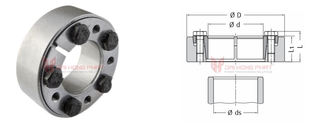 Technical drawing of Shrink Disc MAV 3008