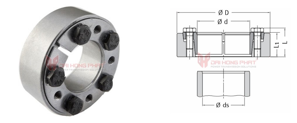 Technical drawing of Shrink Disc MAV 3009