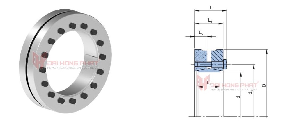 Technical drawing of Shrink Disc RfN 4051