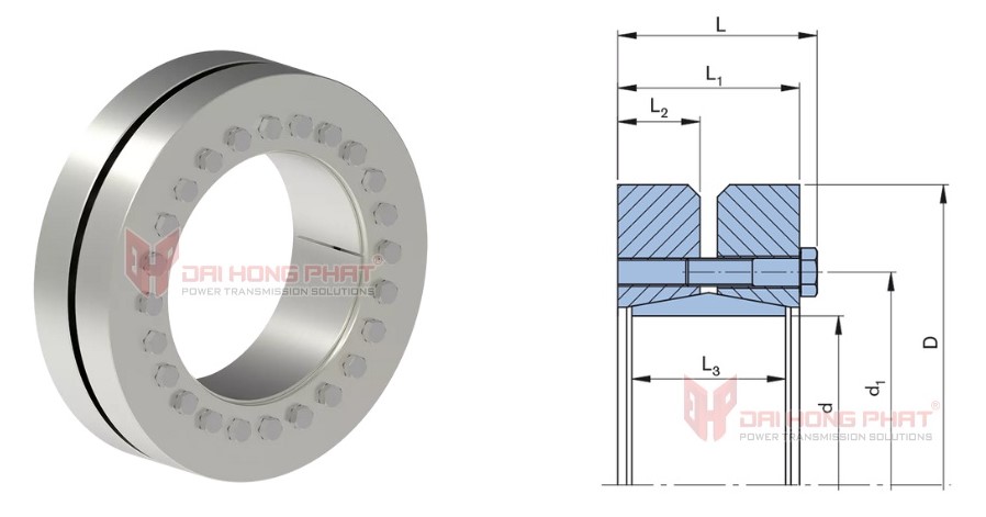 Technical drawing of Shrink Disc RfN 4071 SST