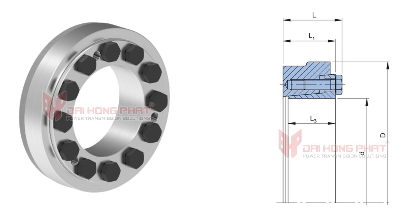 Technical drawing of Shrink Disc RfN 4161