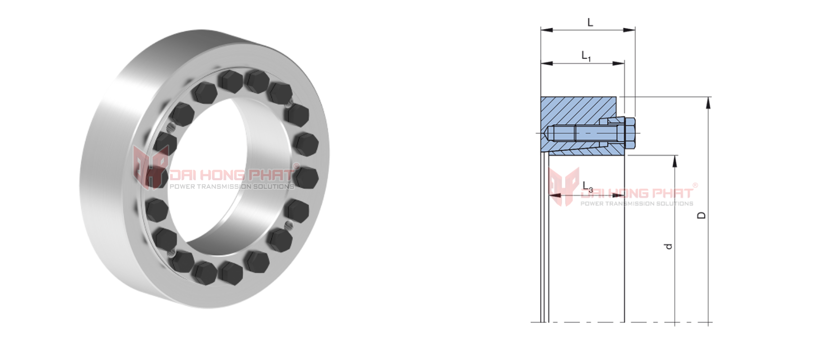 Technical drawing of Shrink Disc RfN 4181