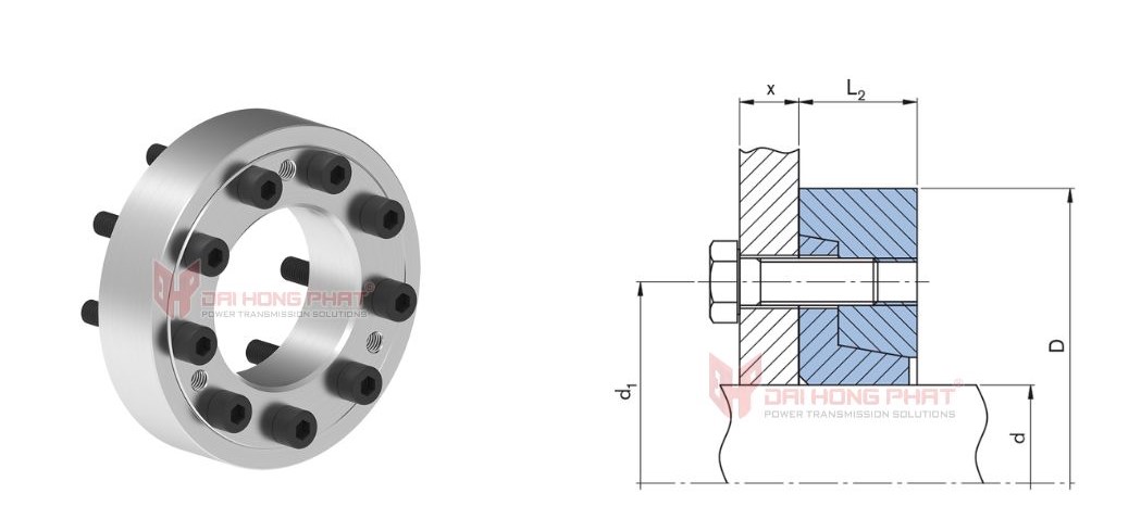 Technical drawing of Shrink disc RfN 4022