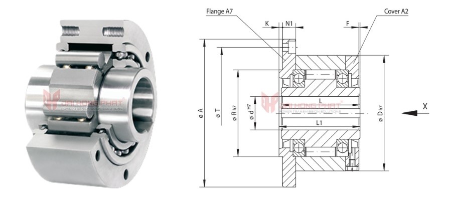 Technical drawing of the Complete Freewheels FGR