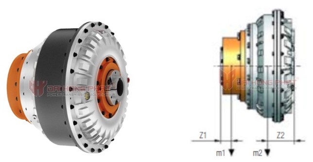 Technical drawing of the Henfel Hydrodynamic Couplings Type HLE