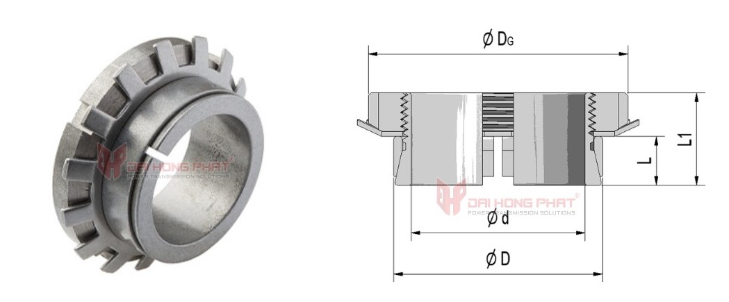 Technical drawing of The Locking Assembly MAV 3505
