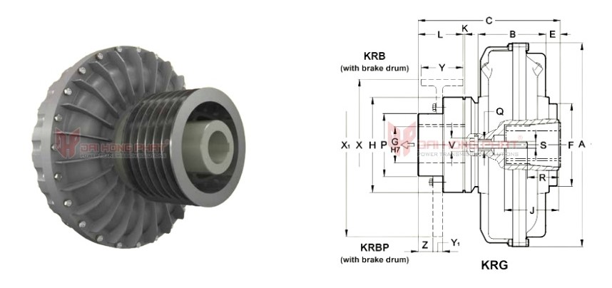 Technical drawing of the Transfluid Fluid Coupling