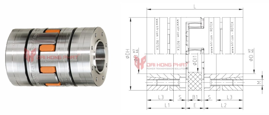 Technical of Rotex clamping ring hubs flexible jaw couplings