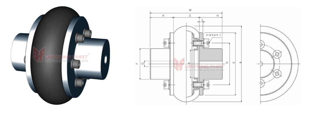Technical drawing of JAC CA elastomer rings