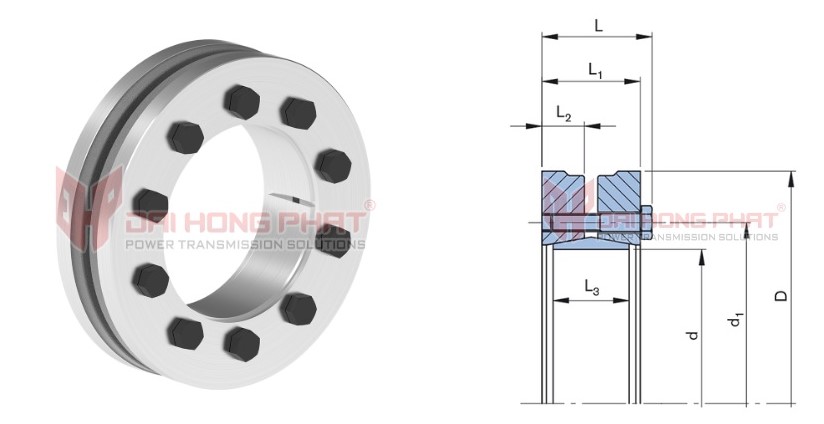 Technical drawing of Shrink Disc RfN 4061