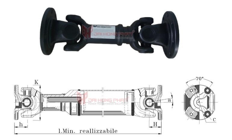 Technical drawing of the Universal Joint Couplings 2045