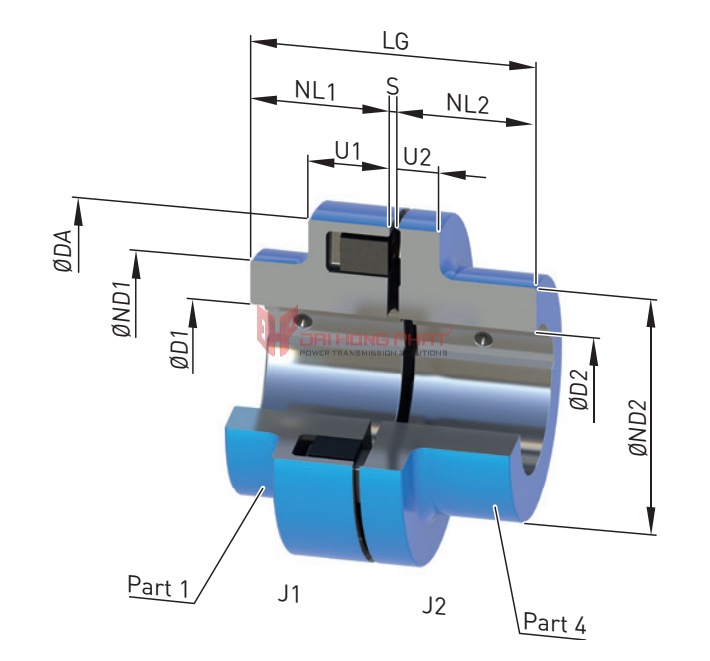 Technical of drawing of N-Eupex B Pin Coupling