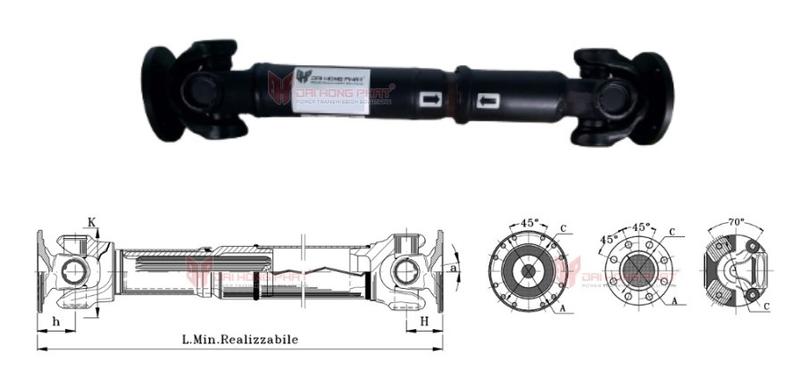 Technical drawing of the Universal Joint Couplings Series 2060