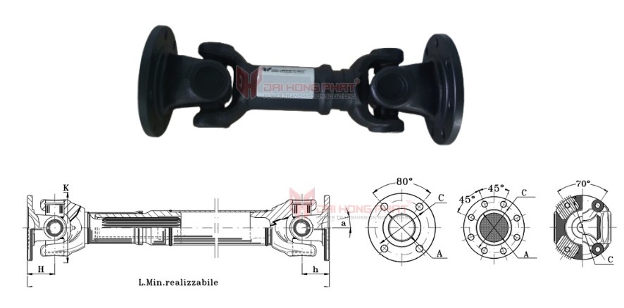 Technical drawing of the Italgiunti Universal Joint Series 587.15