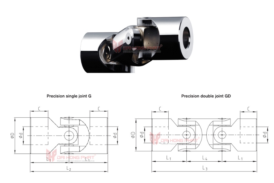 Technical drawing of the Precision Joint G-GD