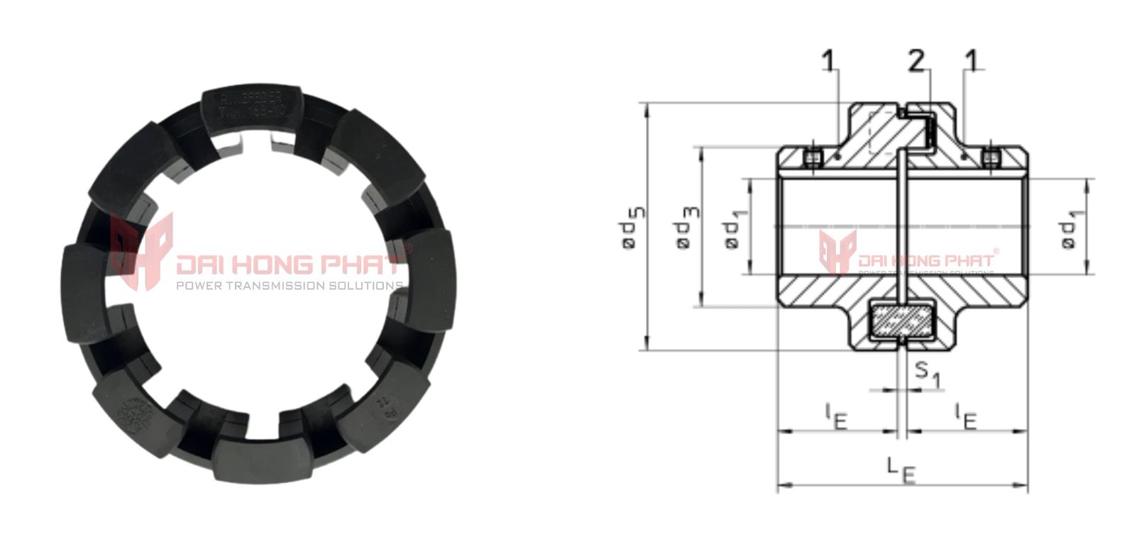Technical drawing Ringfeder TNM Intermediate Rings