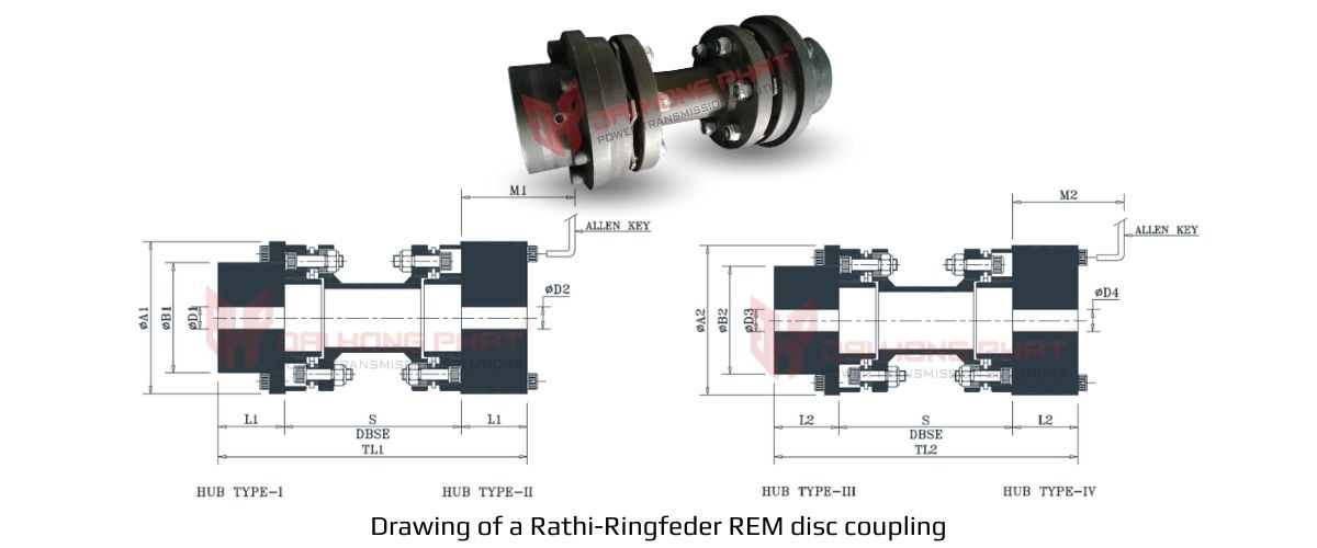 drawing-of-a-rathi-ringfeder-disc-couplings-rem