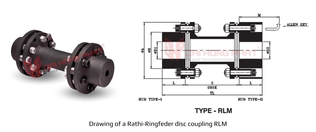 drawing-of-a-rathi-ringfeder-disc-couplings-rlm