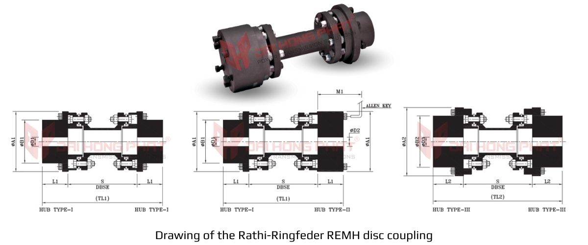 drawing-of-the-rathi-ringfeder-disc-couplings-remh
