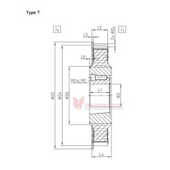 Alternative view of KTR FLANGE COUPLING SINULASTIC® T